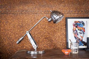 Silver metal table lamp Elsa