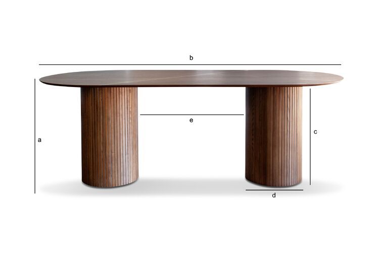 Dimensions du produit Table ovale en bois teinte noyer 8 personnes Ligna