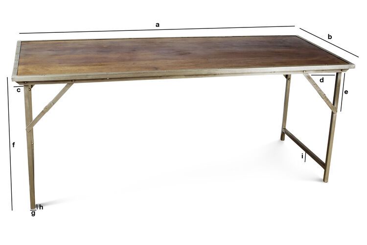 Dimensions du produit Table pliante Trémy