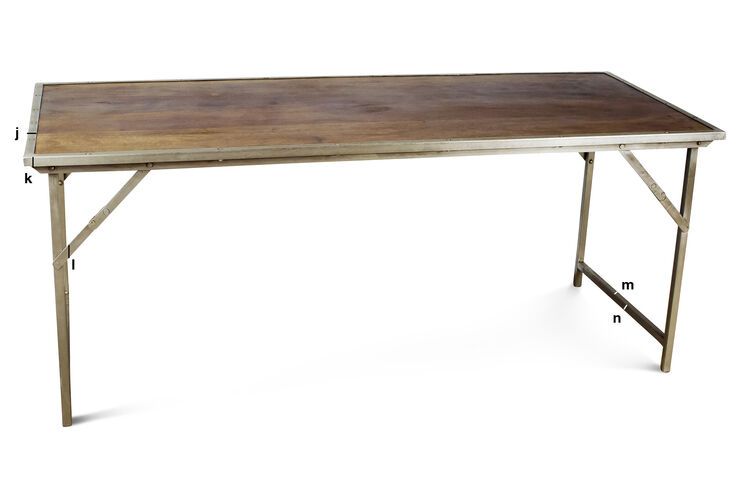 Dimensions du produit Table pliante Trémy