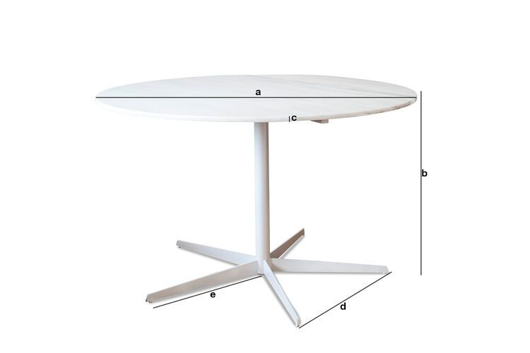 Dimensions du produit Table ronde en marbre blanc Lemvig