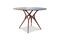 Miniature Table ronde en verre et frêne massif foncé 4 personnes Sylvae Détouré