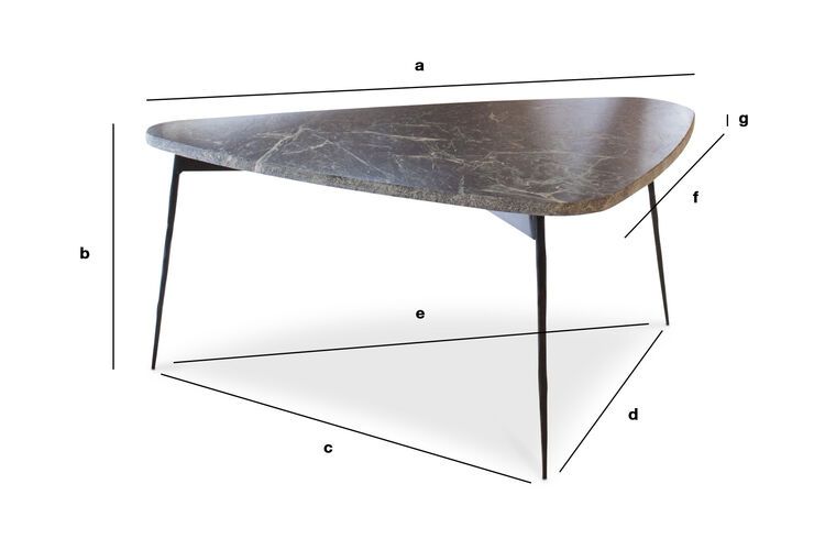 Dimensions du produit Table tripode en marbre vert Maybury