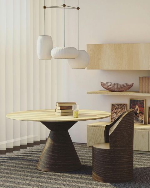 Table tulipe en bois