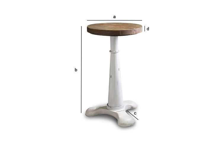 Dimensions du produit Tabouret ajustable de tailleur blanc