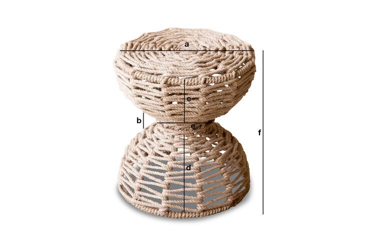 Dimensions du produit Tabouret en jute tressée beige  Arpillera