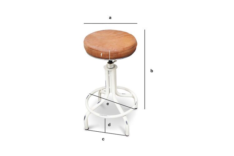 Dimensions du produit Tabouret d'officine blanc en cuir Lariboisiere