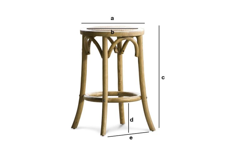 Dimensions du produit Tabouret 66 cm finition naturelle Pampelune