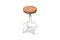Miniatura Taburete blanco de oficina en cuero Lariboisiere Clipped