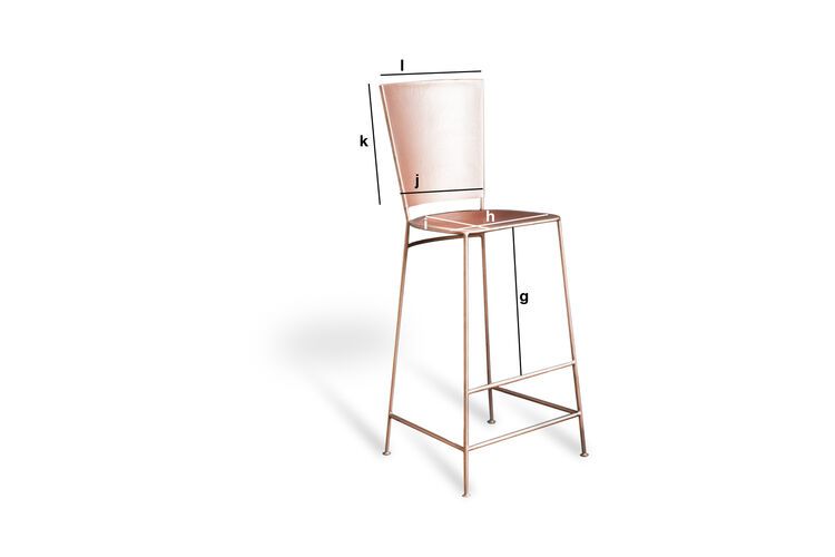 Dimensiones del producto Silla de bar cobriza Belery