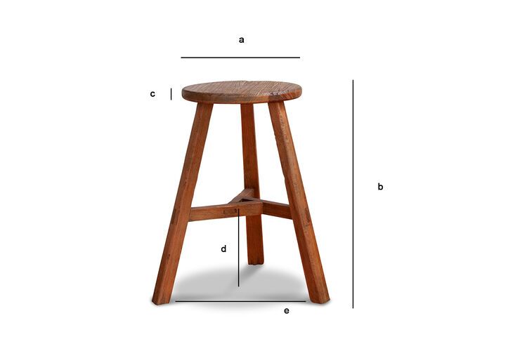 Dimensiones del producto Taburete redondo de madera maciza Vizzavona