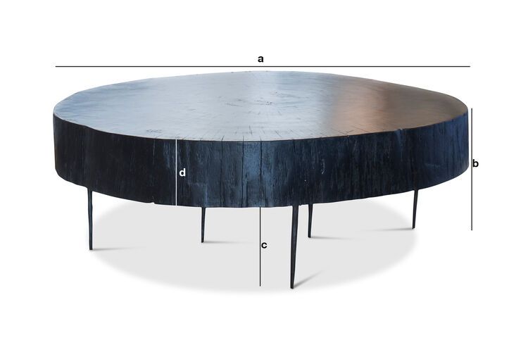 Dimensioni del prodotto Tavolino tronco d'albero nero Natural Luka