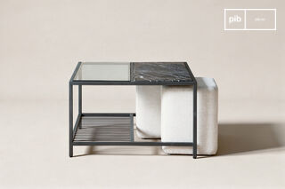 Tavolino in marmo con pouf Noora