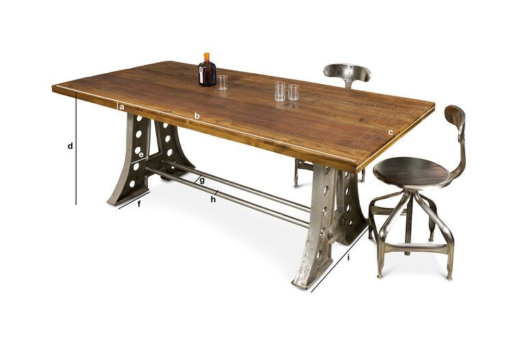 Dimensioni del prodotto Tavolo da pranzo in legno massello Normandie