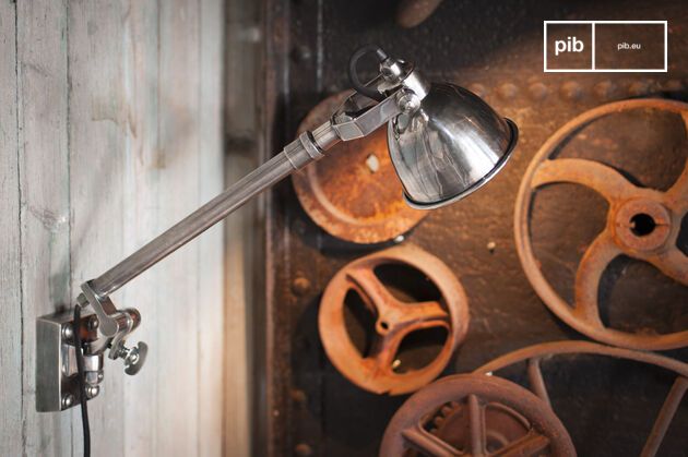 Telescopische zilveren wandlamp Tuk