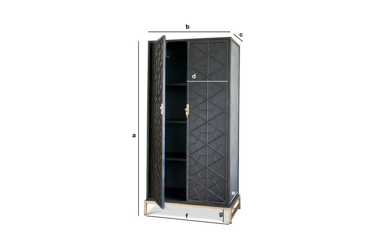 Product Dimensions Black metal wardrobe Lennon