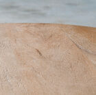 The solid wood top reveals the beautiful grain of the wood.