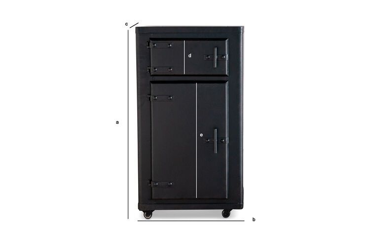 Product Dimensions Black metal wardrobe Mox