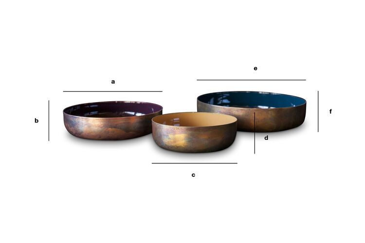 Product Dimensions Three enameled bowls Thalie