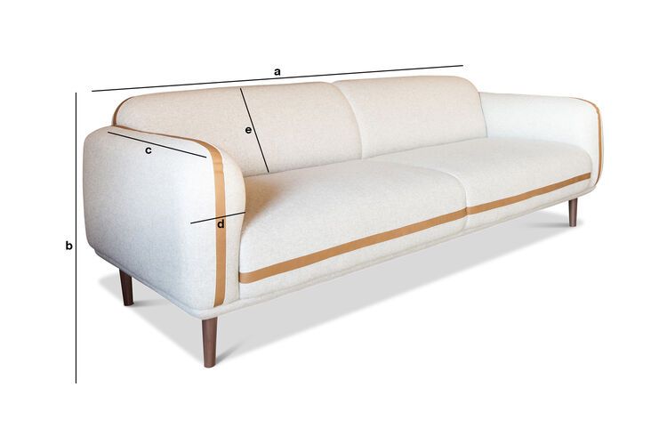 Product Dimensions 3-seater gray wool sofa Britta