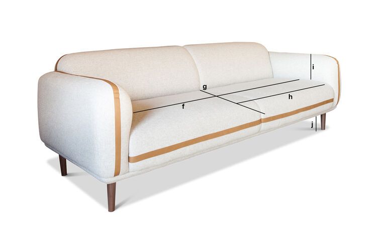 Product Dimensions 3-seater gray wool sofa Britta