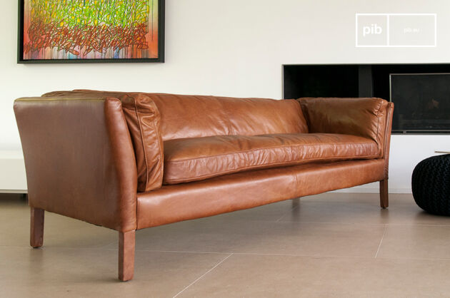 3-seater camel leather sofa Hamar