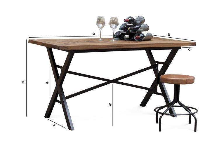 Produktdimensionen Tisch Cadé