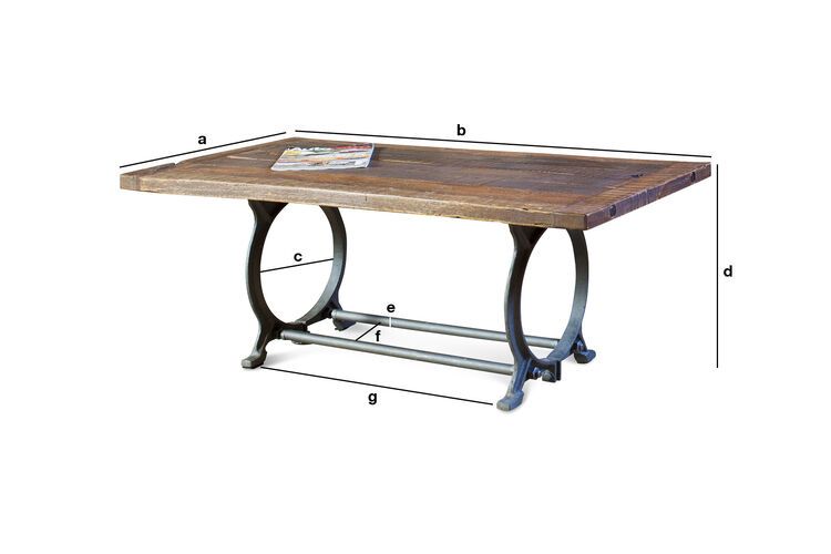 Product Dimensions Recycled wood coffee table Tonnel