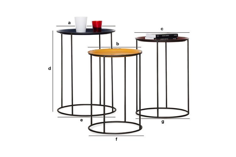 Product Dimensions Tricolor Gigogne table