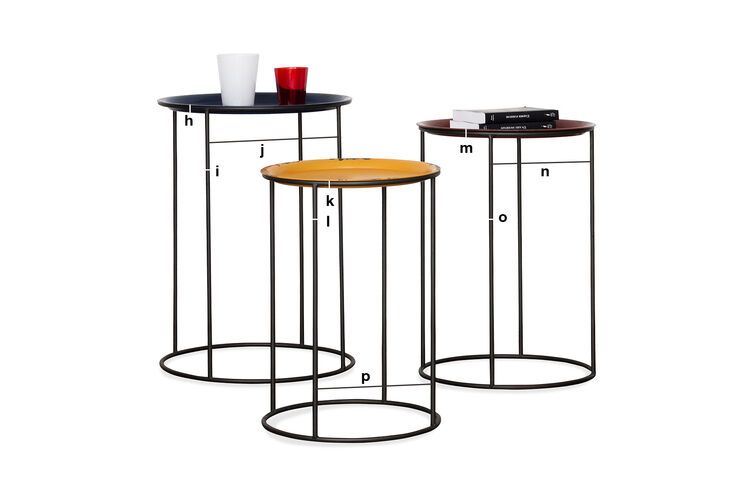 Product Dimensions Tricolor Gigogne table