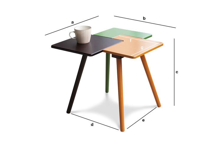 Productafmetingen Tridy bijzettafel