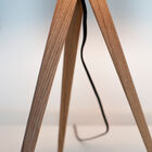 Statiefvoet van licht hout.