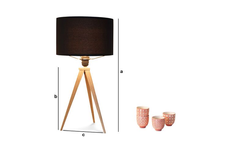 Productafmetingen Tripod wood tafellamp
