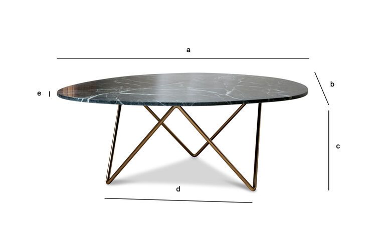 Productafmetingen Groene marmeren salontafel Trivisan