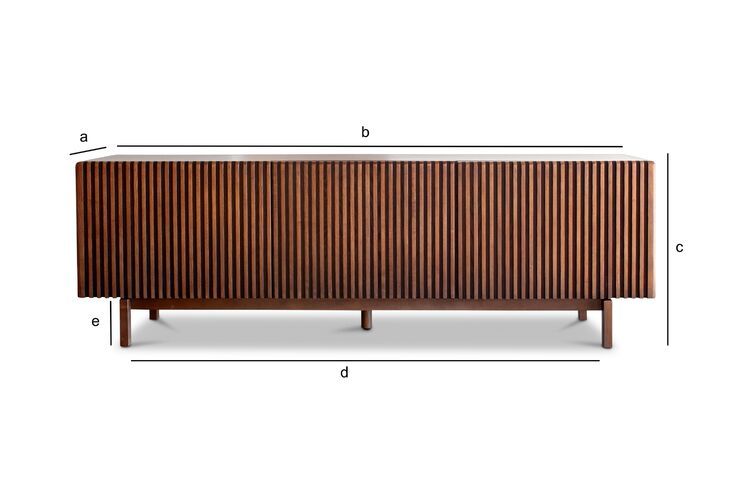 Produktdimensionen TV-Möbel aus Holz in Nussbaumton Pillar