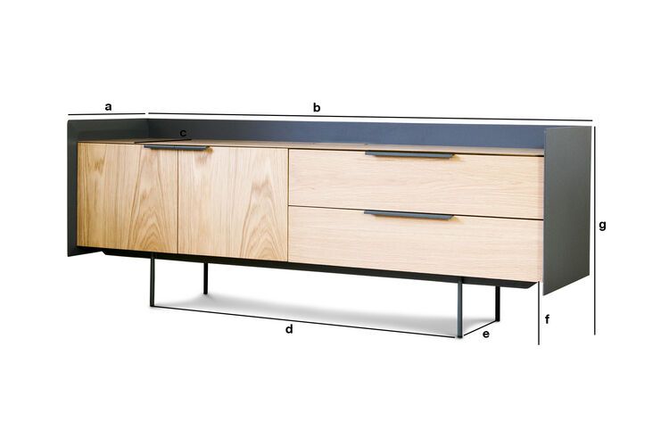 Product Dimensions Scandinavian light wood sideboard Jackson