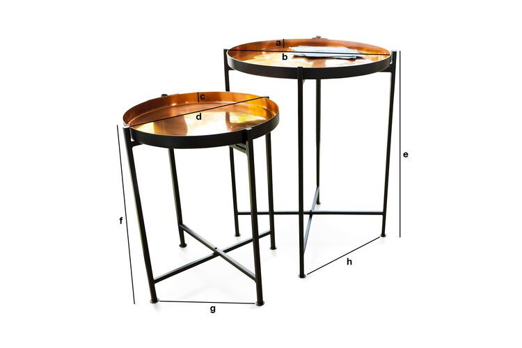 Productafmetingen Tweedelige Lloyd tafel