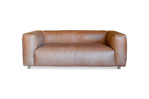 Two-seater sofa in camel leather Krieger
