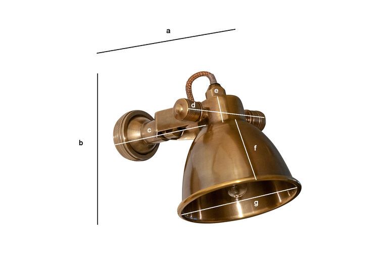 Productafmetingen Verouderde messing wandlamp Bistrot