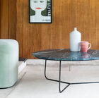 Beautiful round coffee table in green marble.