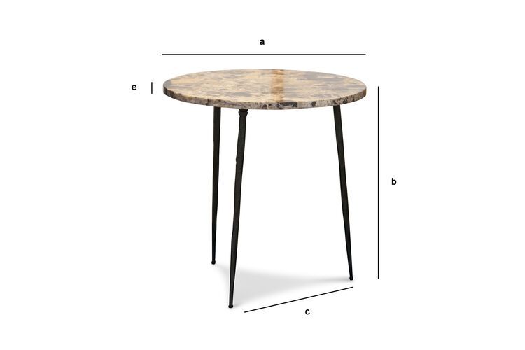 Produktdimensionen Marmor-Beistelltisch Vilma