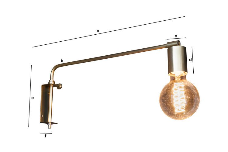 Product Dimensions Adjustable gold metal wall lamp Janika