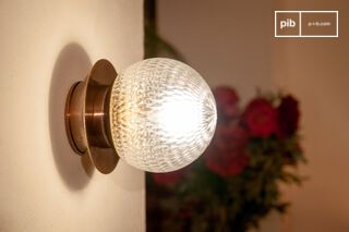 Watertight glass and gold brass wall sconce Mund