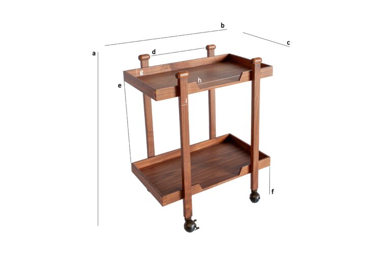 Product Dimensions Walnut sideboard on castors Vera