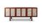 Miniature Walnut-tone wood and linen TV unit Thalos Clipped