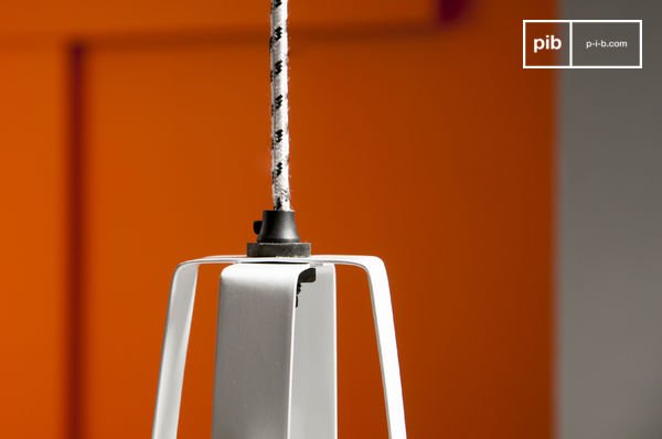 Black & white braided textile cable, superb finishing work.