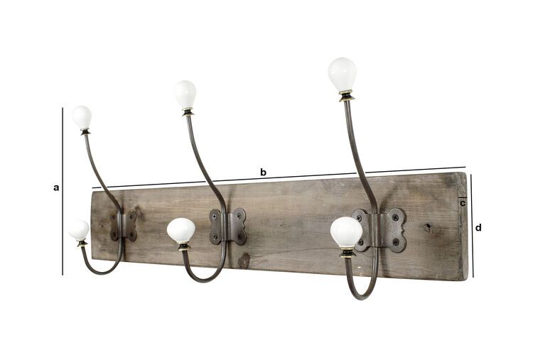 Produktdimensionen Wandgarderobe aus Keramik