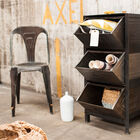 Beautiful chest of drawers in very dark metal.