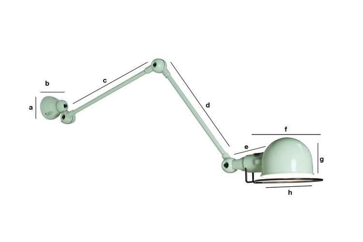Product Dimensions Mint green Jieldé wall lamp Signal