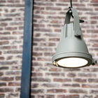 Beautiful retro lamp between green and grey.